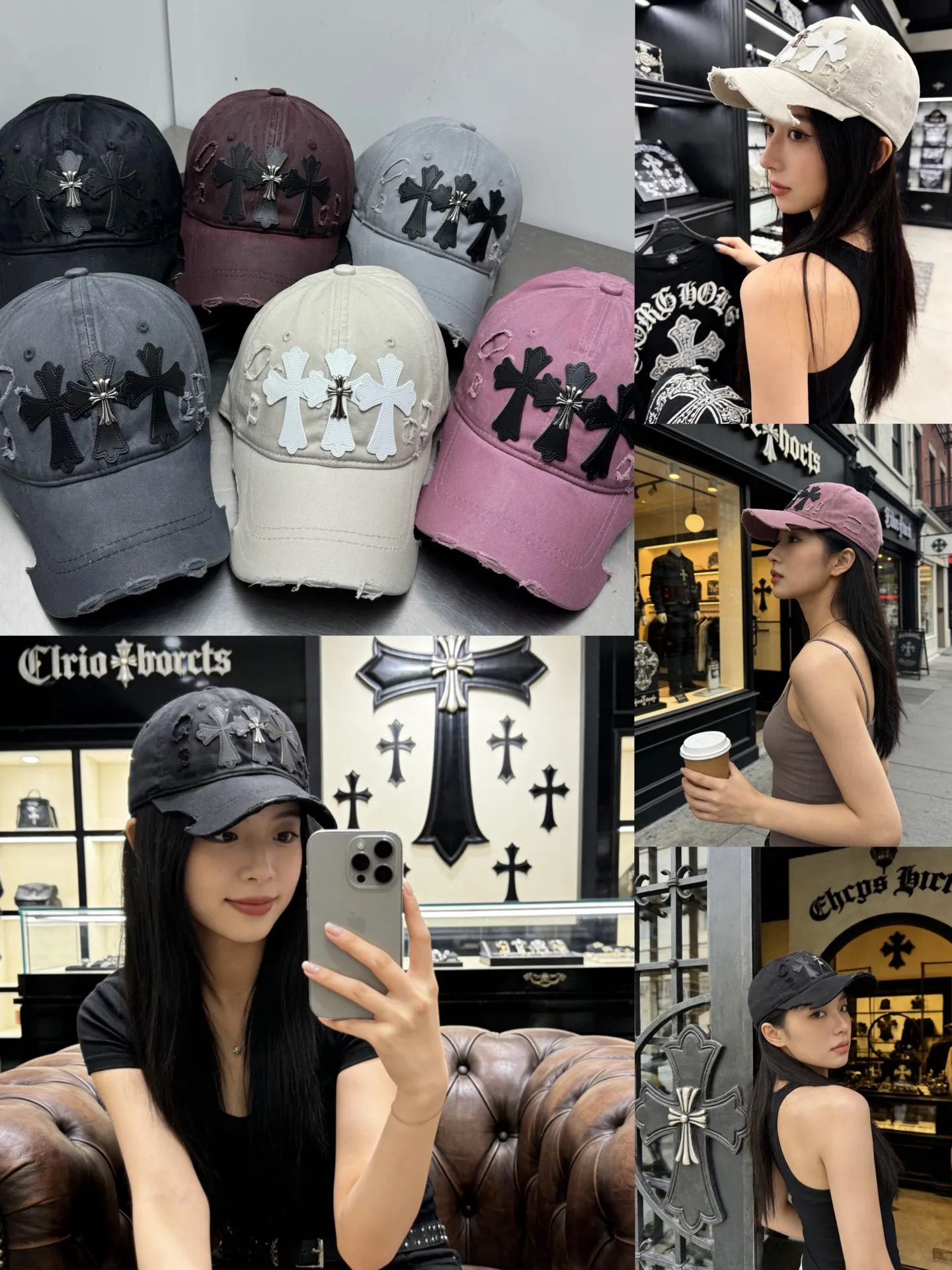 Crow heart distressed spring and summer baseball cap